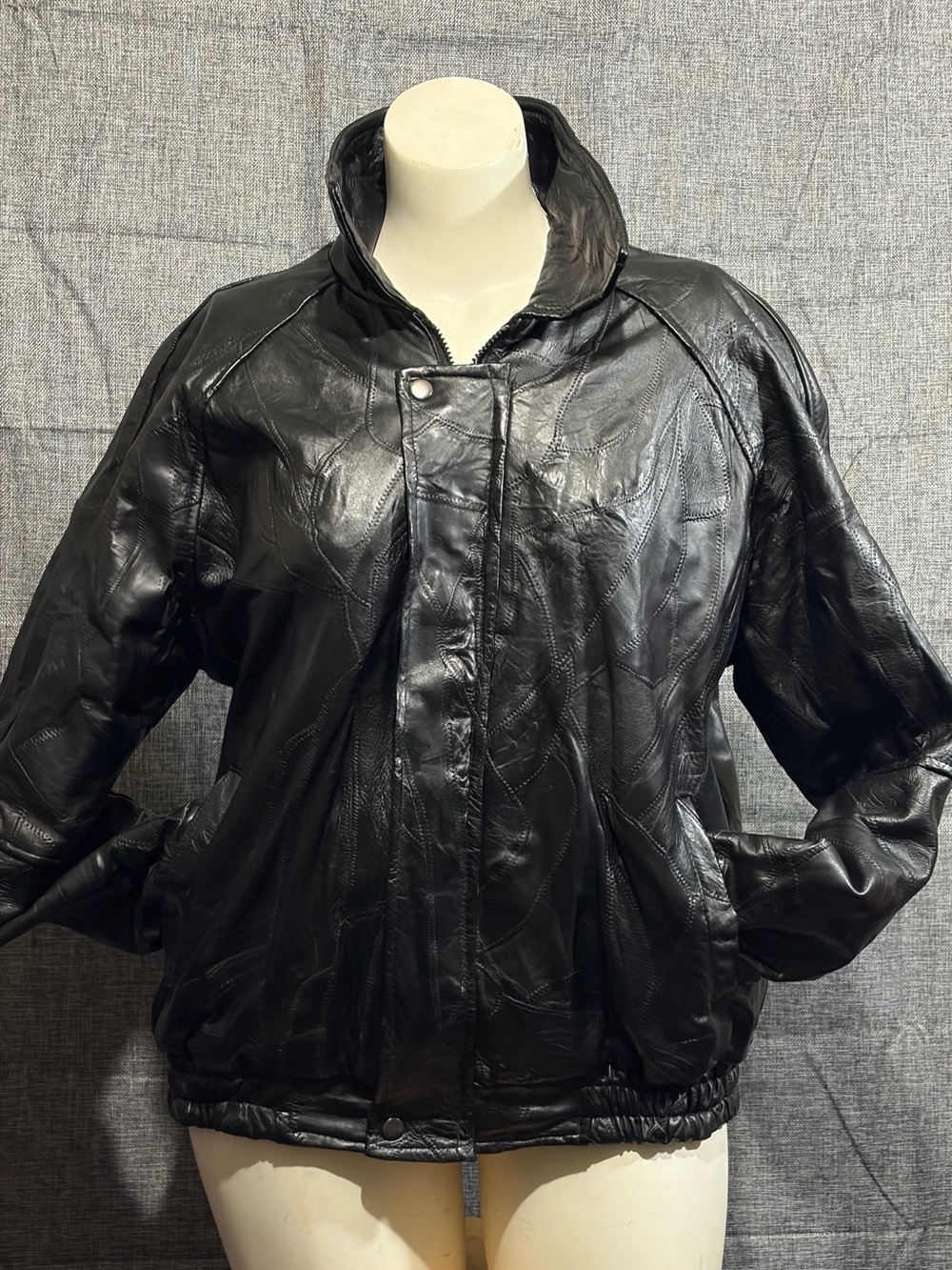 LEATHER WORKS vintage 80s 90s Black Leather Bomber Jacket - Unisex Men’s size L